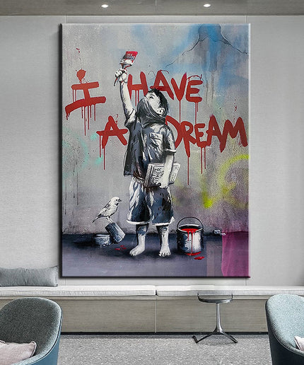 Hopeful Art: I Have A Dream Banksy Print Wall Poster