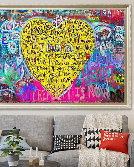 I Love You Dear Graffiti Print: Playful and Romantic Wall Art