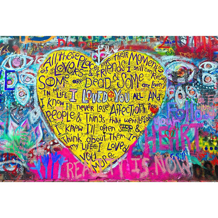 I Love You Dear Graffiti Print: Playful and Romantic Wall Art