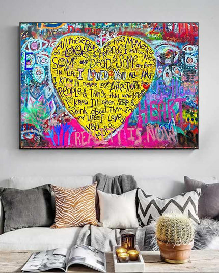 I Love You Dear Graffiti Print: Playful and Romantic Wall Art