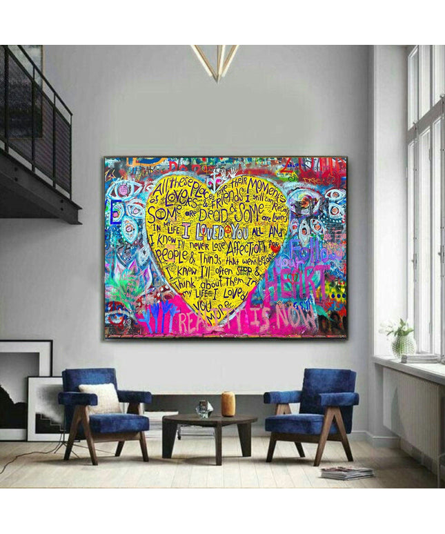 I Love You Dear Graffiti Print: Playful and Romantic Wall Art