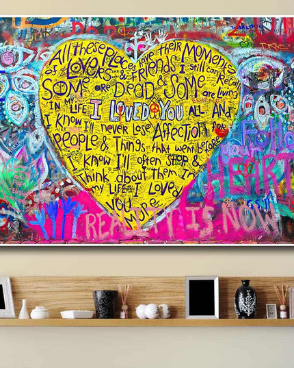 I Love You Dear Graffiti Print: Playful and Romantic Wall Art