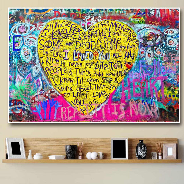 I Love You Dear Graffiti Print: Playful and Romantic Wall Art