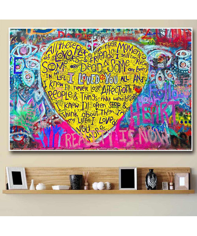 I Love You Dear Graffiti Print: Playful and Romantic Wall Art