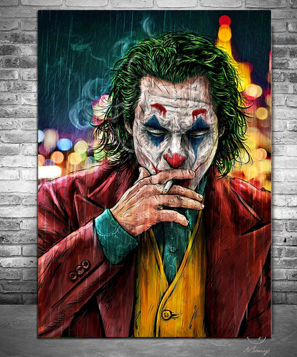 Joker's Plot - Arthur Fleck Canvas Wall Poster Critiquing the World Wall Poster
