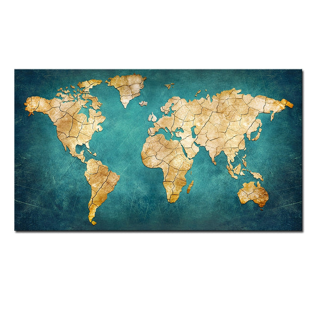 Journey of Exploration: Artistic World Map Canvas Poster 