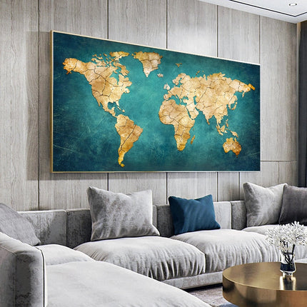 Journey of Exploration: Artistic World Map Canvas Poster 
