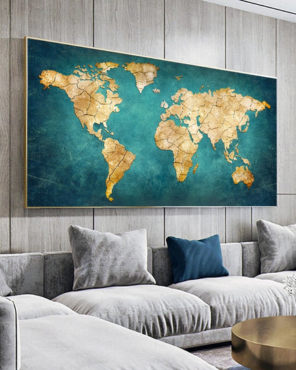 Journey of Exploration: Artistic World Map Canvas Poster 