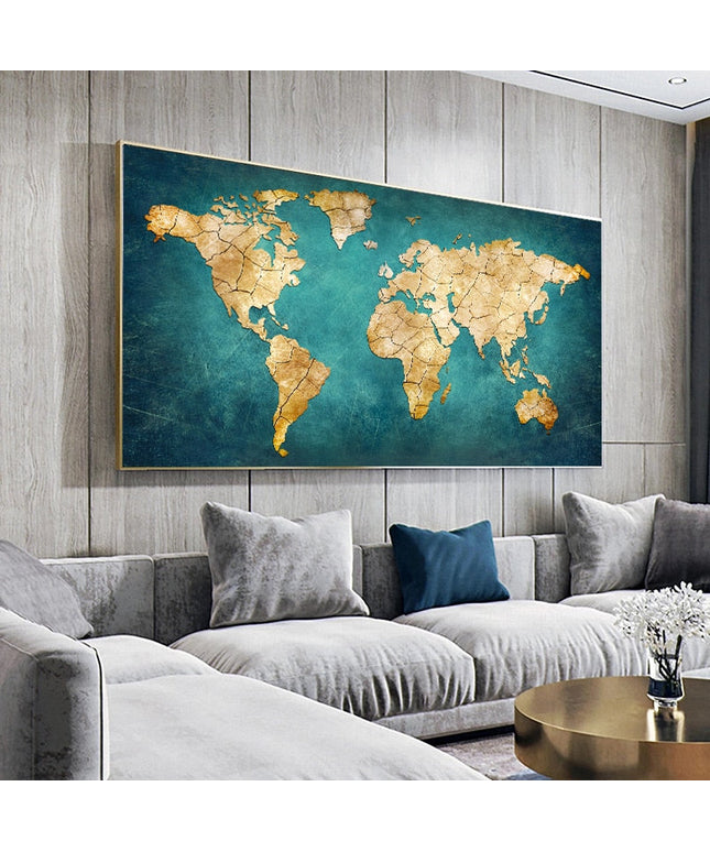 Journey of Exploration: Artistic World Map Canvas Poster 