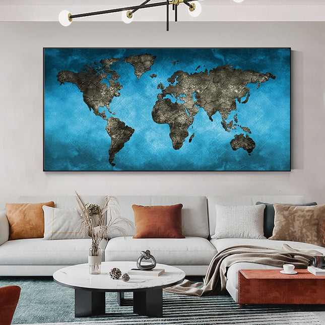 Journey of Exploration: Artistic World Map Canvas Poster 