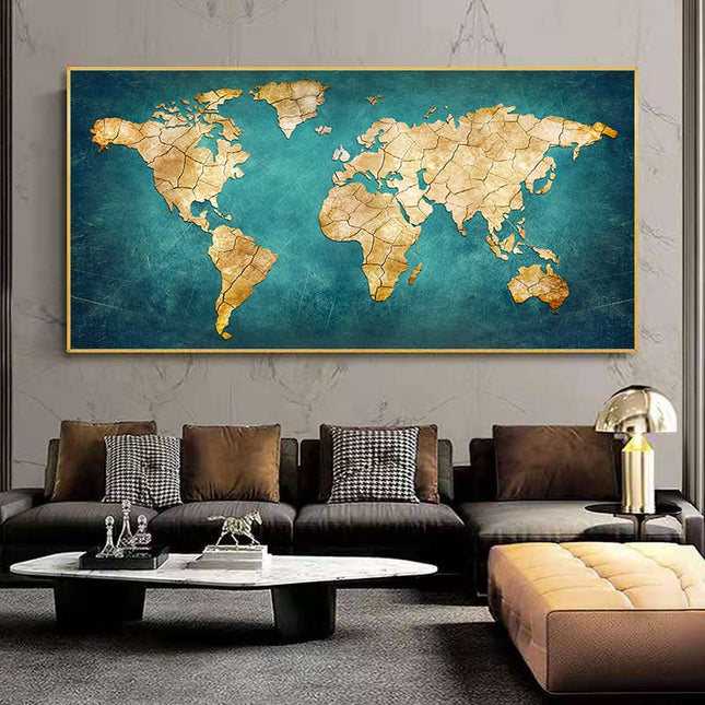 Journey of Exploration: Artistic World Map Canvas Poster 