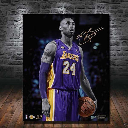 Kobe Bryant - Classic Lakers Portrait Canvas Print Wall Poster