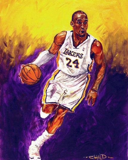 Copy of Superhero Kobe Bryant - Victory Moment Pose Canvas Print Wall Poster
