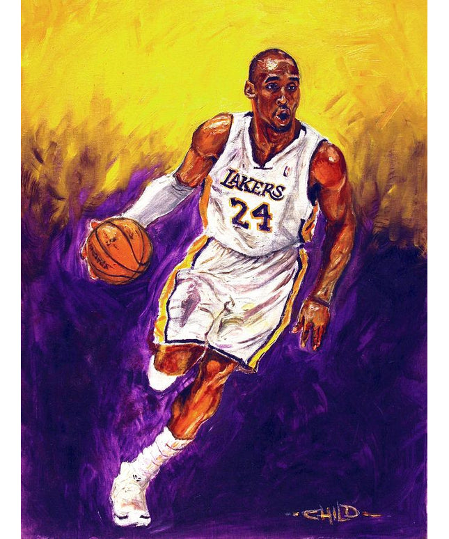 Copy of Superhero Kobe Bryant - Victory Moment Pose Canvas Print Wall Poster