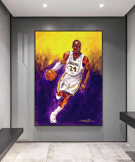 Copy of Superhero Kobe Bryant - Victory Moment Pose Canvas Print Wall Poster