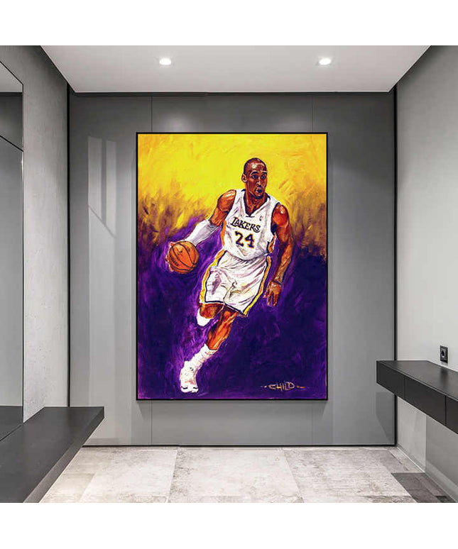 Copy of Superhero Kobe Bryant - Victory Moment Pose Canvas Print Wall Poster
