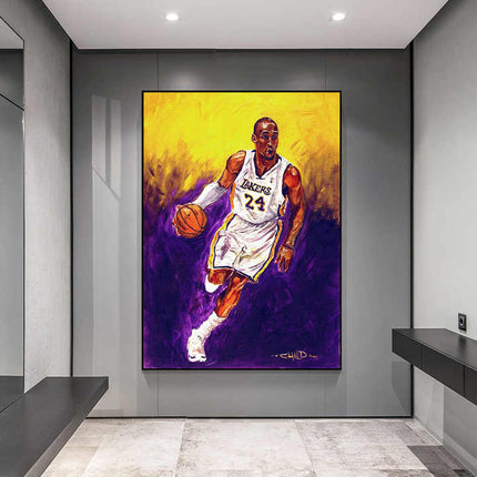 Copy of Superhero Kobe Bryant - Victory Moment Pose Canvas Print Wall Poster