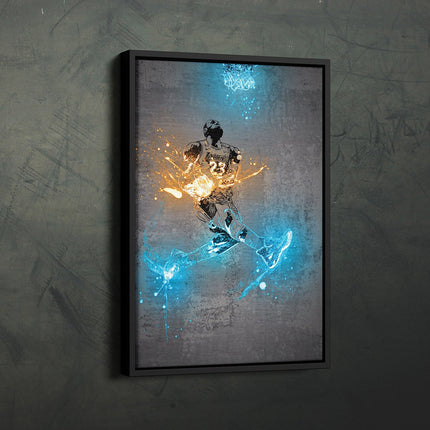 LeBron James Neon Splash Los Angeles Art Wall Poster - Canvas Print, Lakers Champion