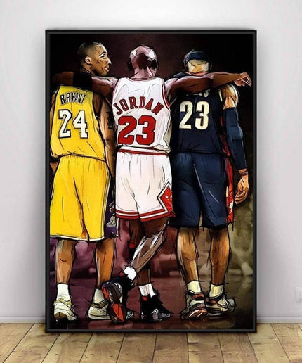 Legend Michael Kobe LeBron Art Wall Poster - Printing On Canvas