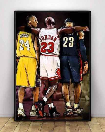 Legend Michael Kobe LeBron Art Wall Poster - Printing On Canvas