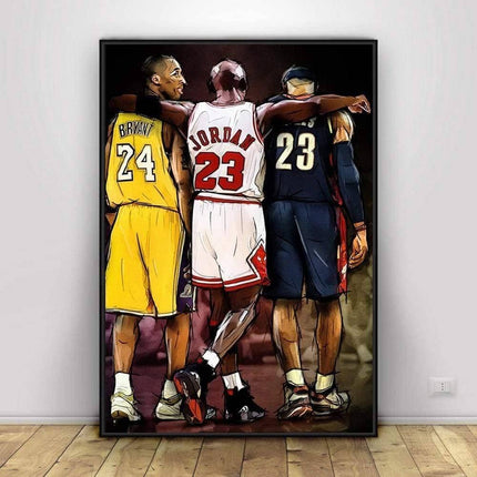 Legend Michael Kobe LeBron Art Wall Poster - Printing On Canvas