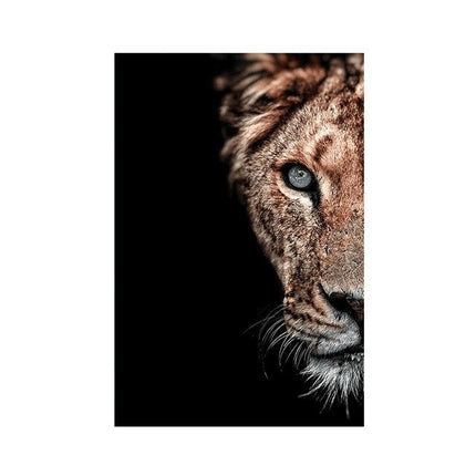 Lion & Lioness Couple Art Wall Poster - Printing On Canvas