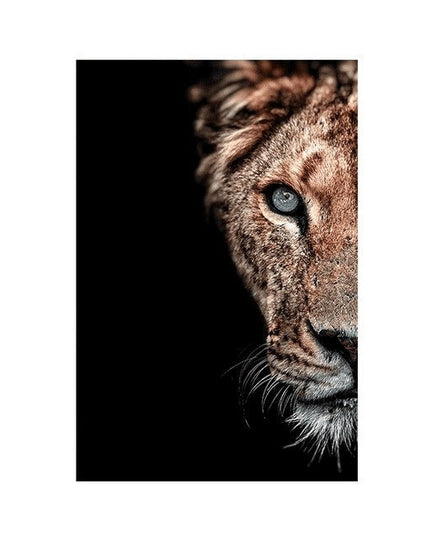 Lion & Lioness Couple Art Wall Poster - Printing On Canvas