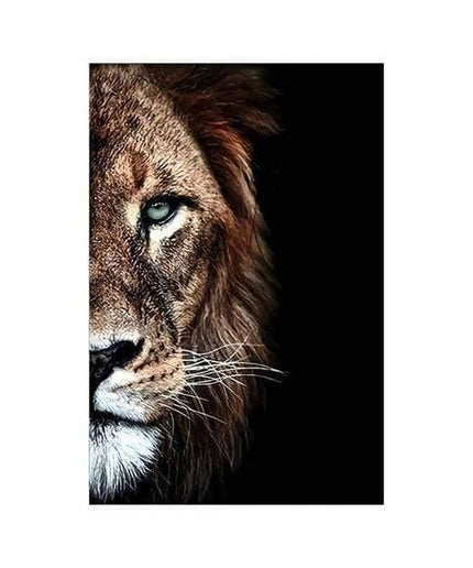 Lion & Lioness Couple Art Wall Poster - Printing On Canvas