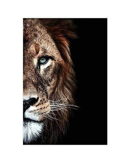 Lion & Lioness Couple Art Wall Poster - Printing On Canvas