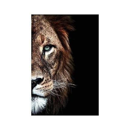 Lion & Lioness Couple Art Wall Poster - Printing On Canvas