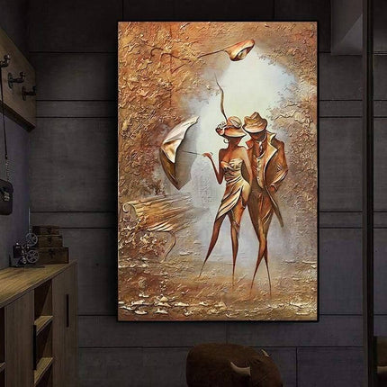 Love Couple Canvas Print - Romantic Intimacy