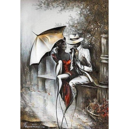 Love Couple Canvas Print - Romantic Intimacy