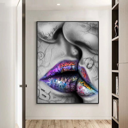 Love Kiss Graffiti Art Wall Poster