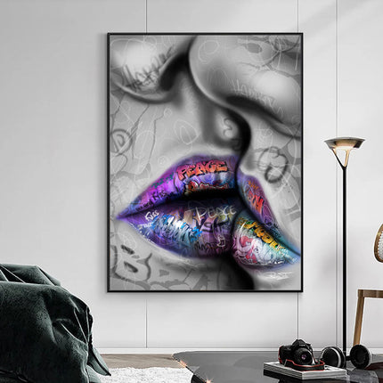 Love Kiss Graffiti Art Wall Poster