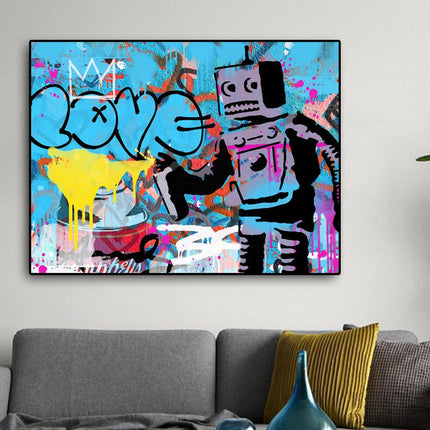 Love Robot: Graffiti Art by Stephen Chambers Canvas Print Wall Poster