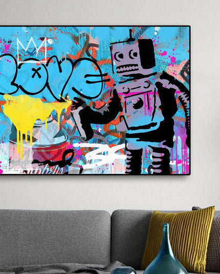 Love Robot: Graffiti Art by Stephen Chambers Canvas Print Wall Poster