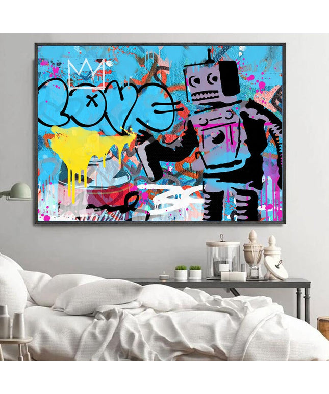 Love Robot: Graffiti Art by Stephen Chambers Canvas Print Wall Poster