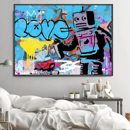 Love Robot: Graffiti Art by Stephen Chambers Canvas Print Wall Poster