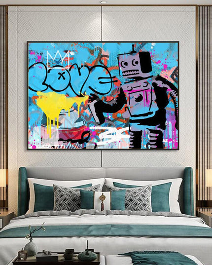 Love Robot: Graffiti Art by Stephen Chambers Canvas Print Wall Poster