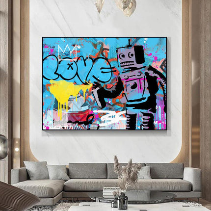 Love Robot: Graffiti Art by Stephen Chambers Canvas Print Wall Poster