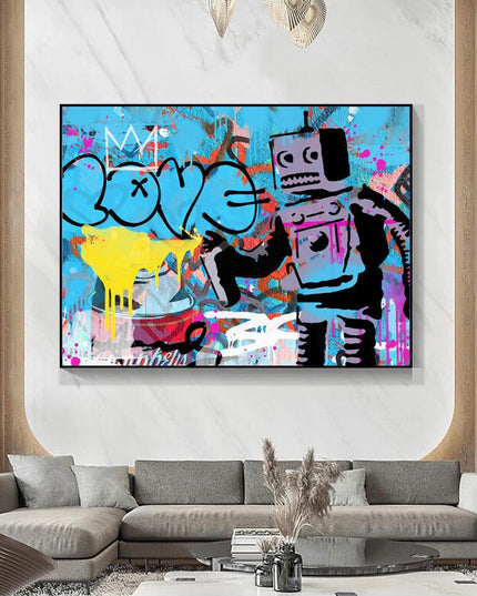 Love Robot: Graffiti Art by Stephen Chambers Canvas Print Wall Poster