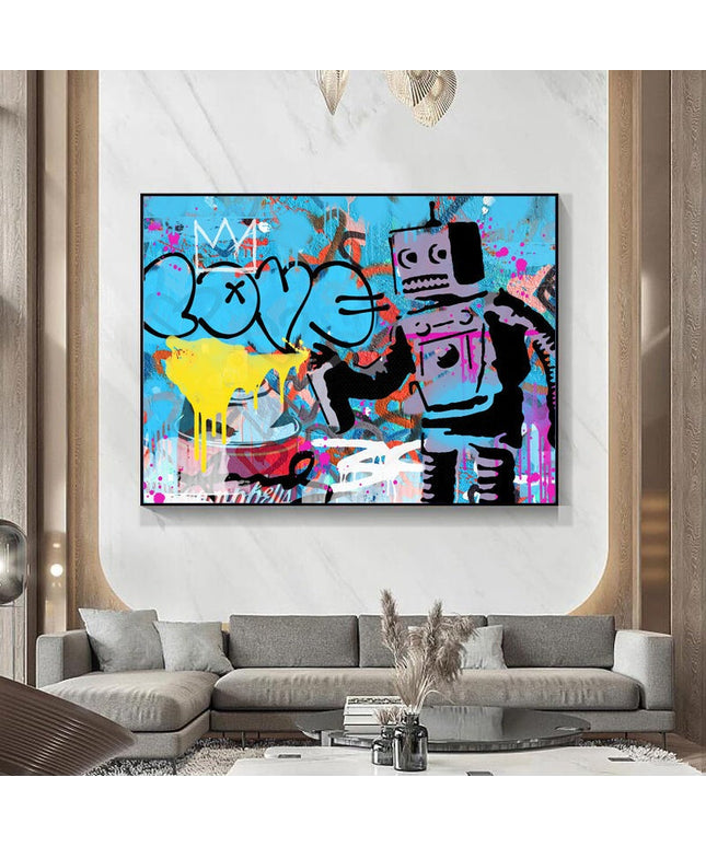 Love Robot: Graffiti Art by Stephen Chambers Canvas Print Wall Poster