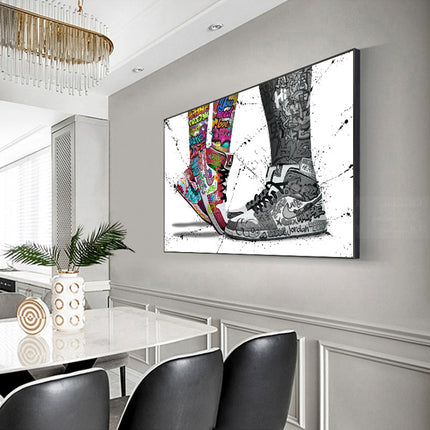 Love & Sneaker Fusion: Nike Jordan 1 OG Graffiti Splash Print Wall Poster