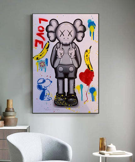 Love You: KAWS XX Creative Canvas Print Poster Wall Poster