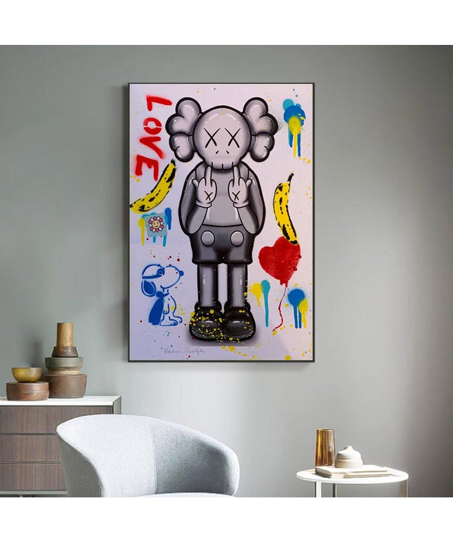 Love You: KAWS XX Creative Canvas Print Poster Wall Poster