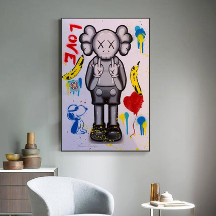 Love You: KAWS XX Creative Canvas Print Poster Wall Poster