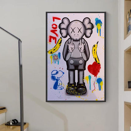 Love You: KAWS XX Creative Canvas Print Poster Wall Poster