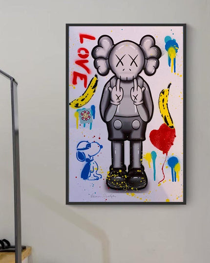 Love You: KAWS XX Creative Canvas Print Poster Wall Poster