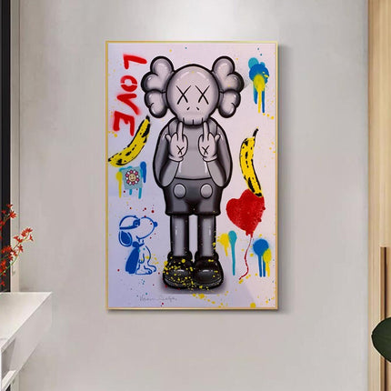 Love You: KAWS XX Creative Canvas Print Poster Wall Poster