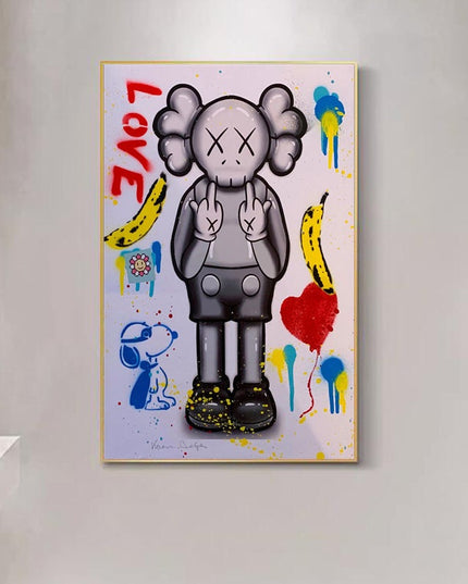 Love You: KAWS XX Creative Canvas Print Poster Wall Poster